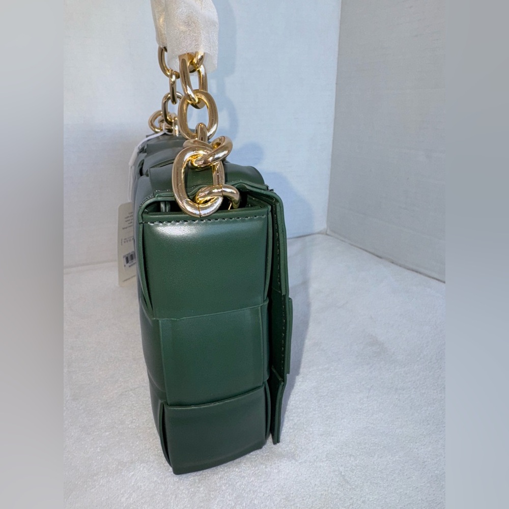 New Urban Expressions Dark Hunter Green Woven Shoulder Women’s Bag Purse-NWT - Picture 9 of 14